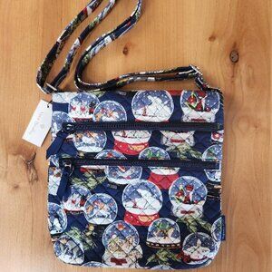 Vera Bradley Triple Zip Hipster Crossbody Bag Snow Globes, NWT